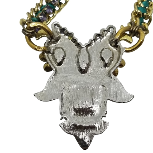 BETSEY JOHNSON RHINESTONE ENCRUSTED OWL STATEMENT NECKLACE & BRACELET SET - Picture 3 of 12